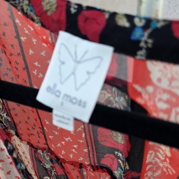 Ella moss silk sheer bohemian folksy blouse - Picture 9 of 10